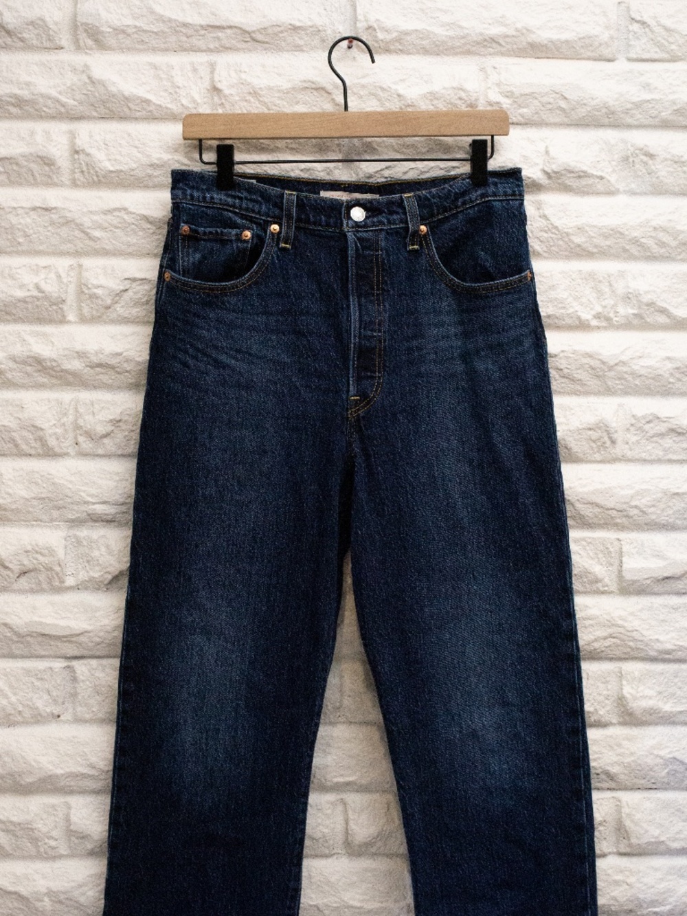 Levis Ribcage Straight Women's Jeans Size 30x30 Dark Wash 99% cotton low stretch